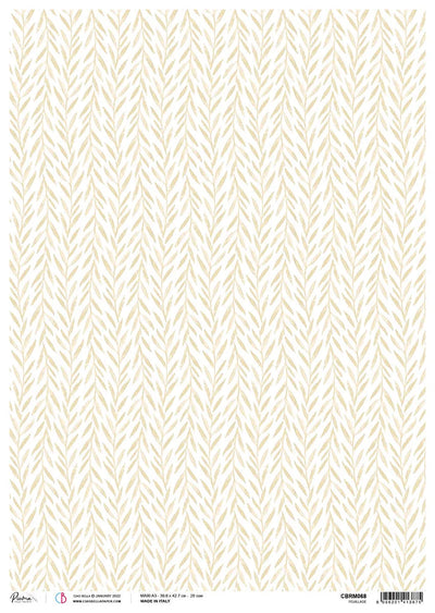 Ciao Bella Rice Paper A3 Piuma Feuillage - 3 Sheets