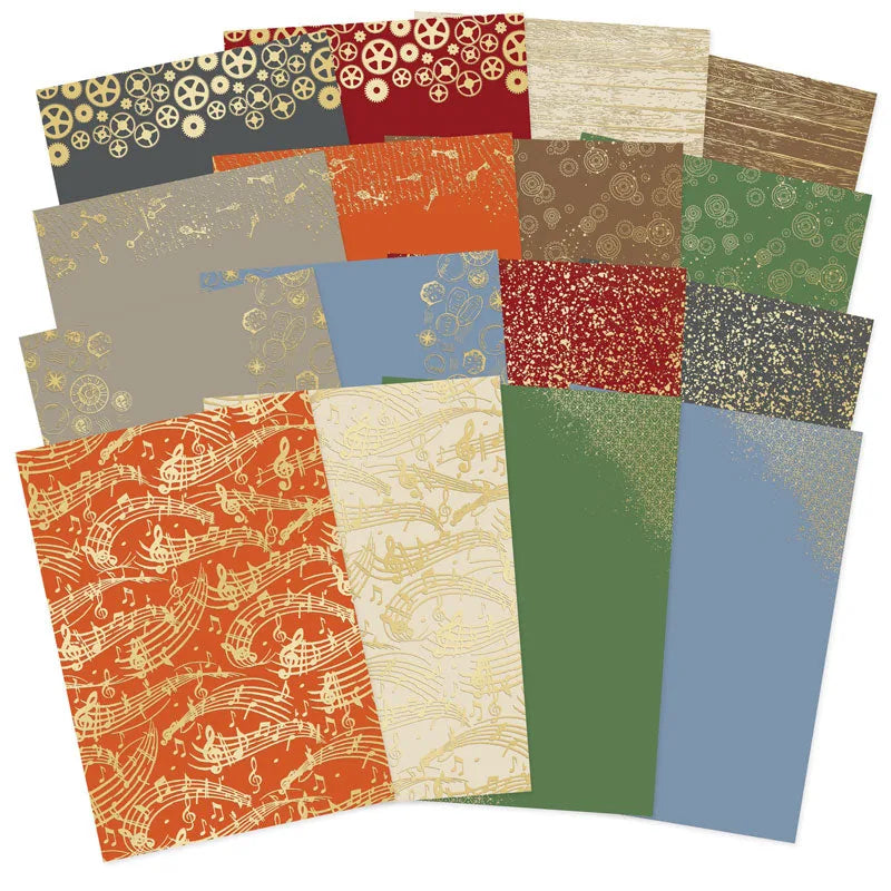 Papier cartonné luxueux à feuilles d'or "Clockwork Curiosities"