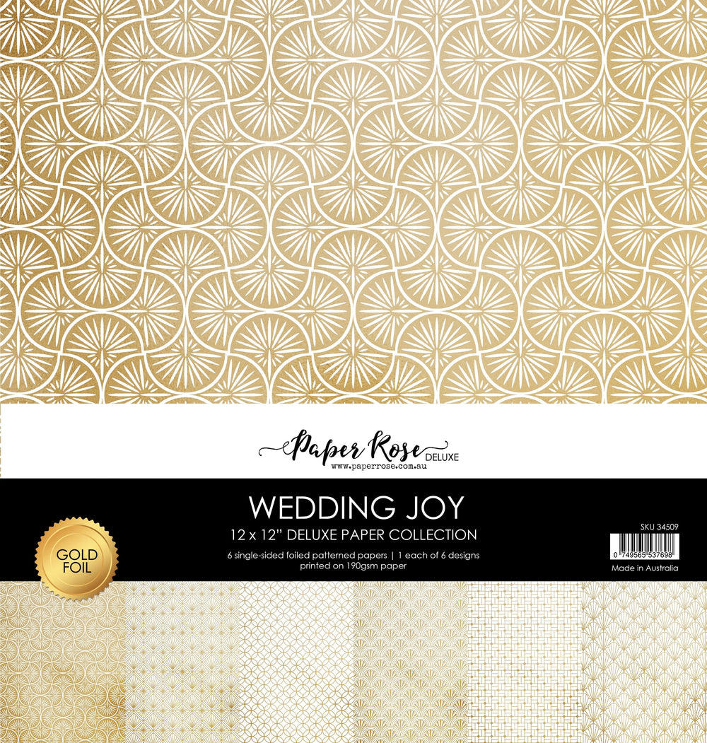Collection de papier Wedding Joy Foil Gold 12x12 34509