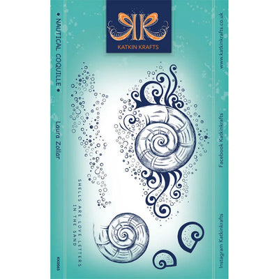 Katkin Krafts Collection Nautique Coquille Ensemble de tampons transparents 6 po x 8 po