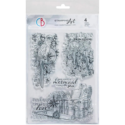 Ensemble de tampons transparents Ciao Bella 6"x8" Amour sous-marin