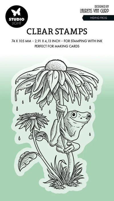 BL Clear Stamp Hiding Frog By Laurens 89x64x3mm 1 PC nr.534