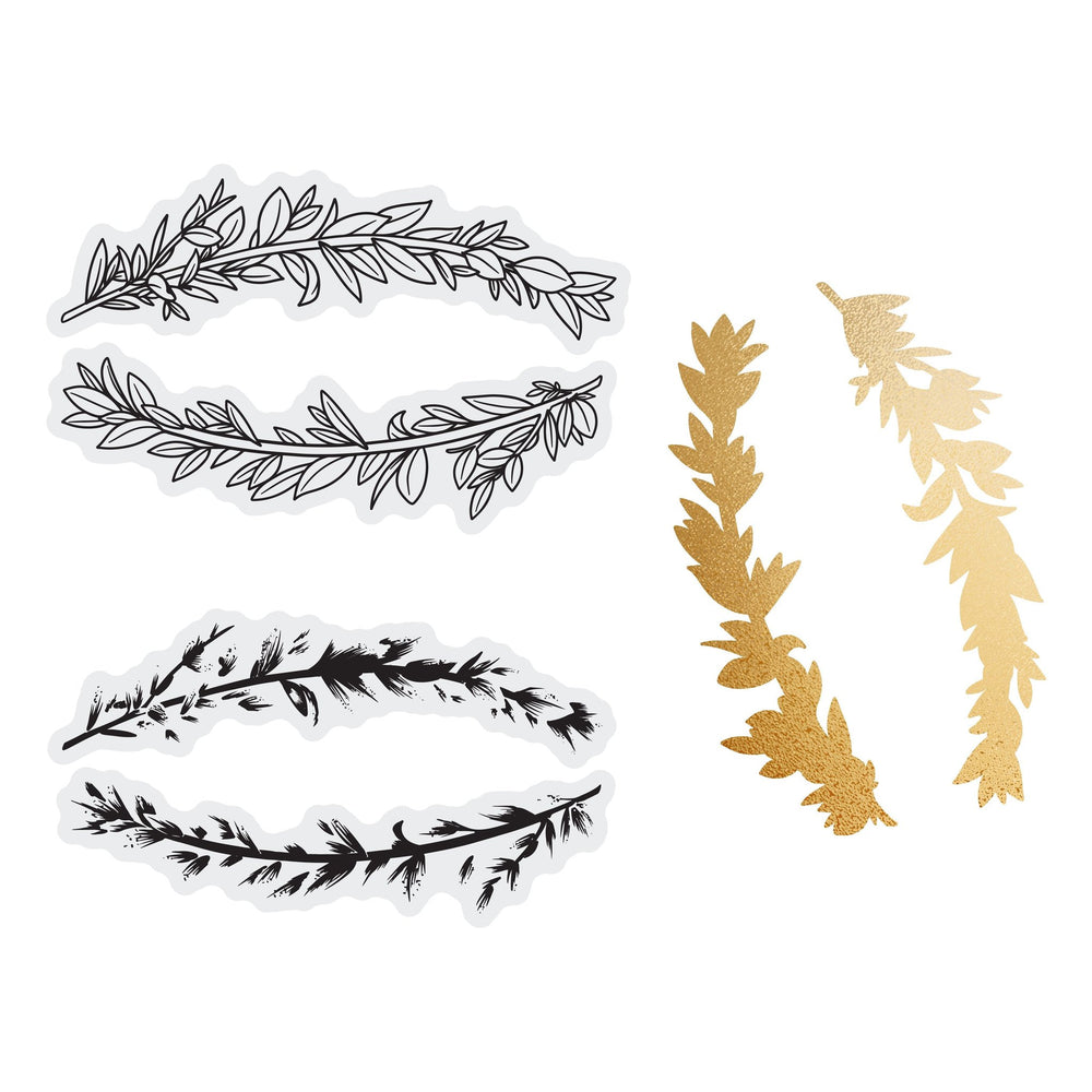 Couture Creations - Elegance Collection - Layering Stamp And Die Set - Curving Branches Mini (6pc)