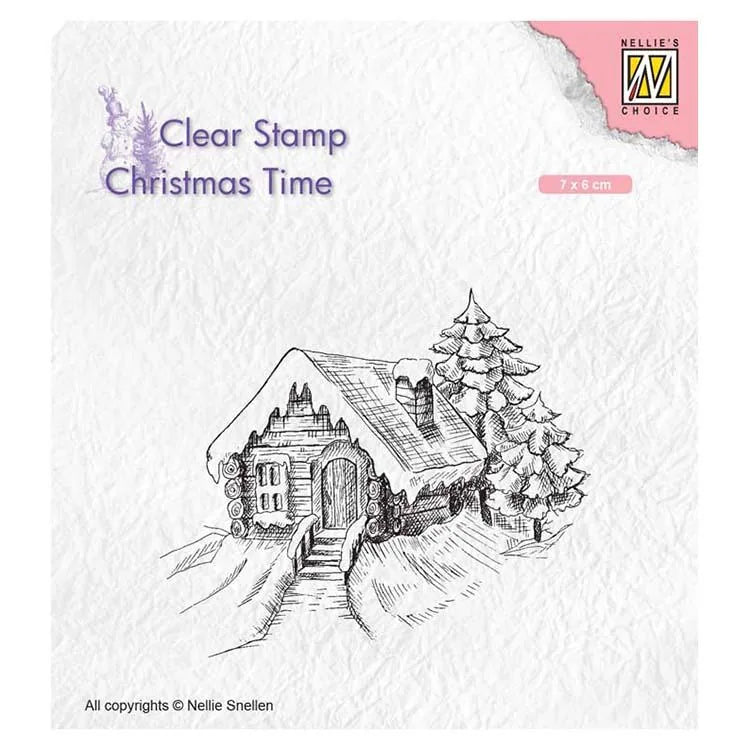 Nellie's Choice Tampon Transparent Chalet Cosy enneigé