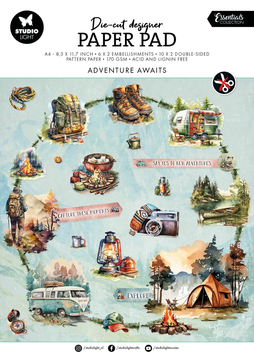 SL Die-Cut Paper Pad Adventure Awaits Essentials 32 SH