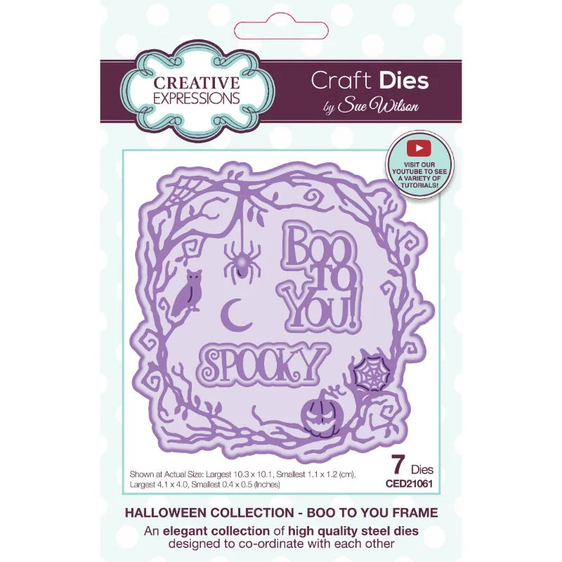 Creative Expressions Sue Wilson Halloween Boo To You Pochoir Découpe