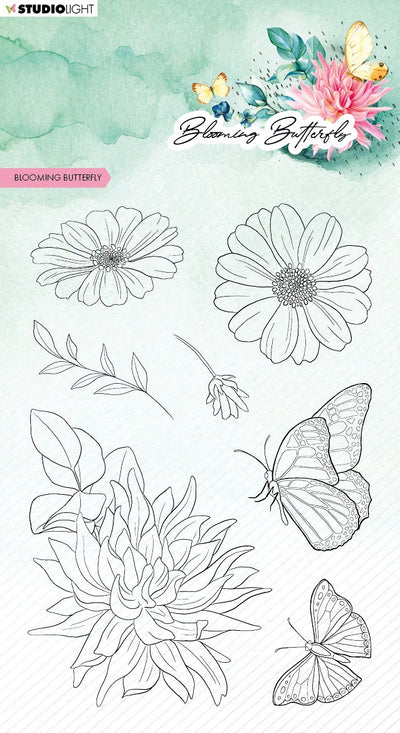 SL Clear Stamp Blooming Butterfly Blooming Butterfly 93x136x3mm 7 PC nr.357