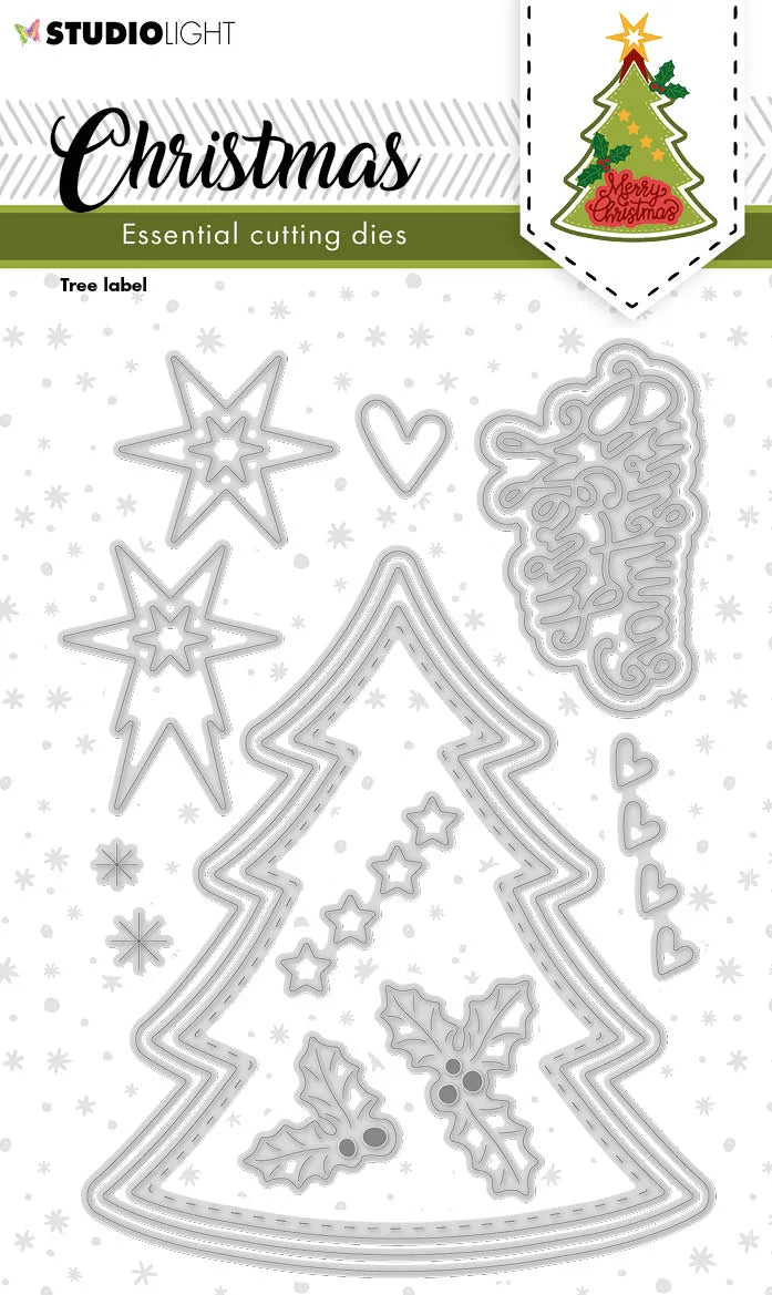 SL Matrices de découpe Arbre de Noël Étiquette Essentiels 100x143x1mm 14 PC no.245