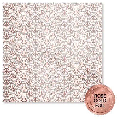 Papier Joyeux Mariage Feuille Or Rose D 12 x 12 (Paquet en Vrac de 6) 34569