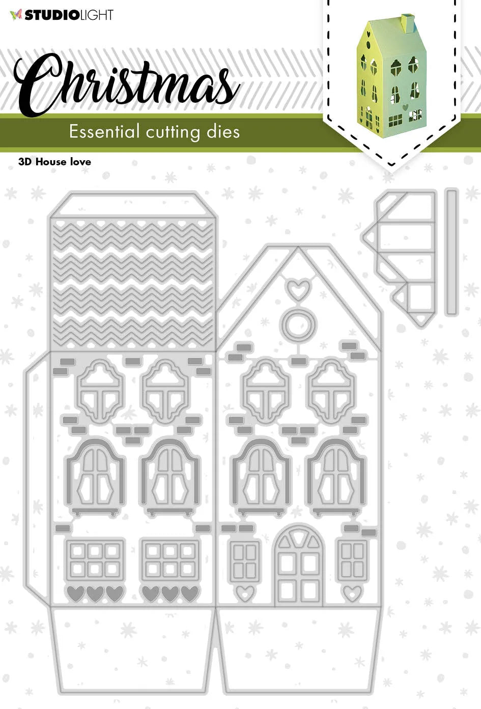SL Matrices de découpe Maison 3D Noël Amour Essentiels 145x169x1mm 3 Pcs no.242