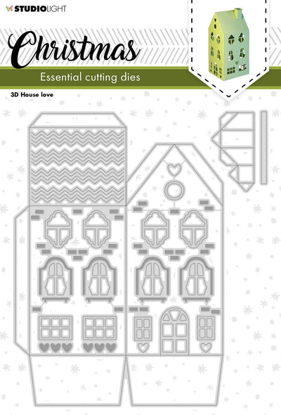 SL Matrices de découpe Maison 3D Noël Amour Essentiels 145x169x1mm 3 Pcs no.242