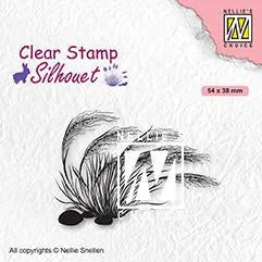 Tampon transparent Silhouette Herbe fleurie 3