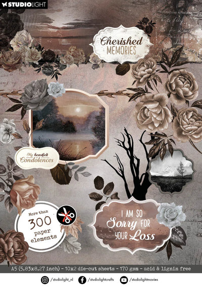 Bloc de papier prédécoupé SL Éléments de papier Souvenirs précieux 20 FE