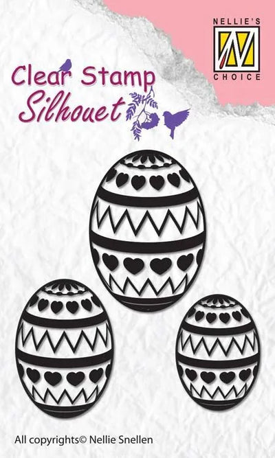 Nellie's Choice - Clear Stamp Silhouette Easter Eggs