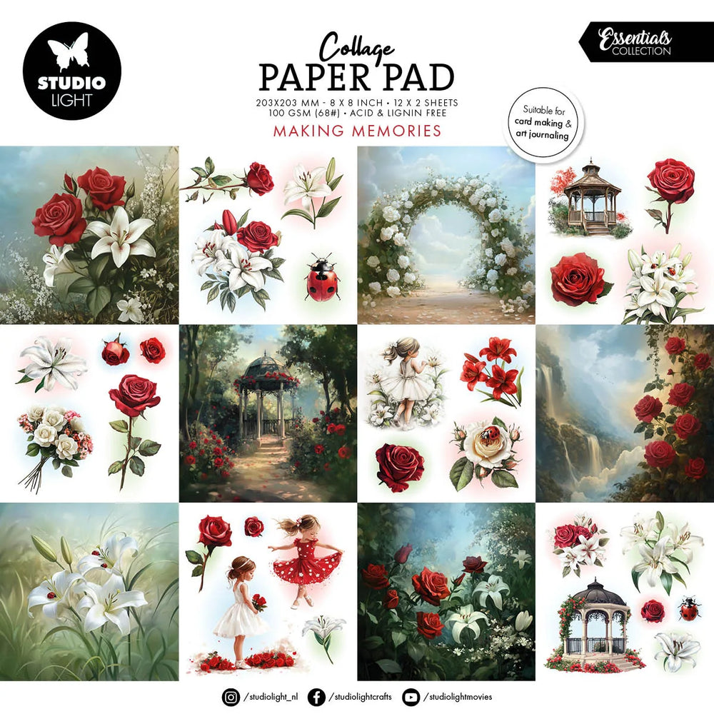 Bloc de papier collage SL Making Memories Essentials 24 feuilles