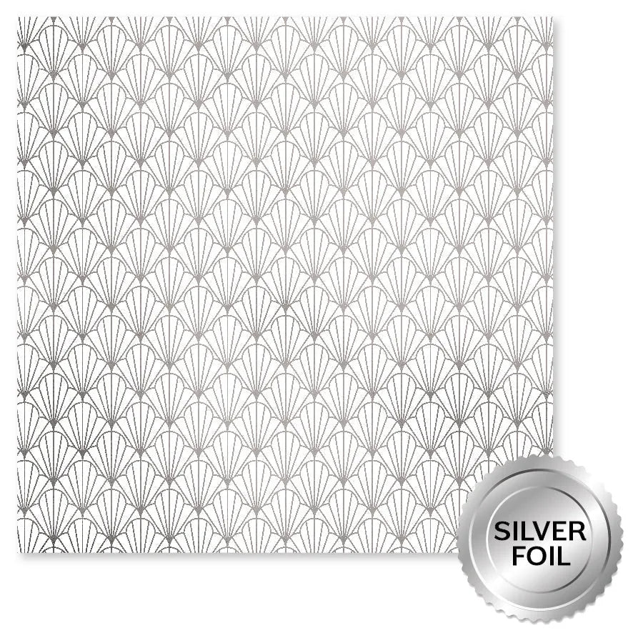 Joie de mariage papier argenté métallisé F 12 x 12 (paquet de 6 en gros) 34551