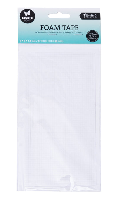 Ruban mousse double-face SL, 3x3 mm, Outils essentiels - 2178 pièces