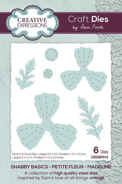 Creative Expressions Sam Poole Shabby Basics Petite Fleur - Madelaine Pochoir de découpe