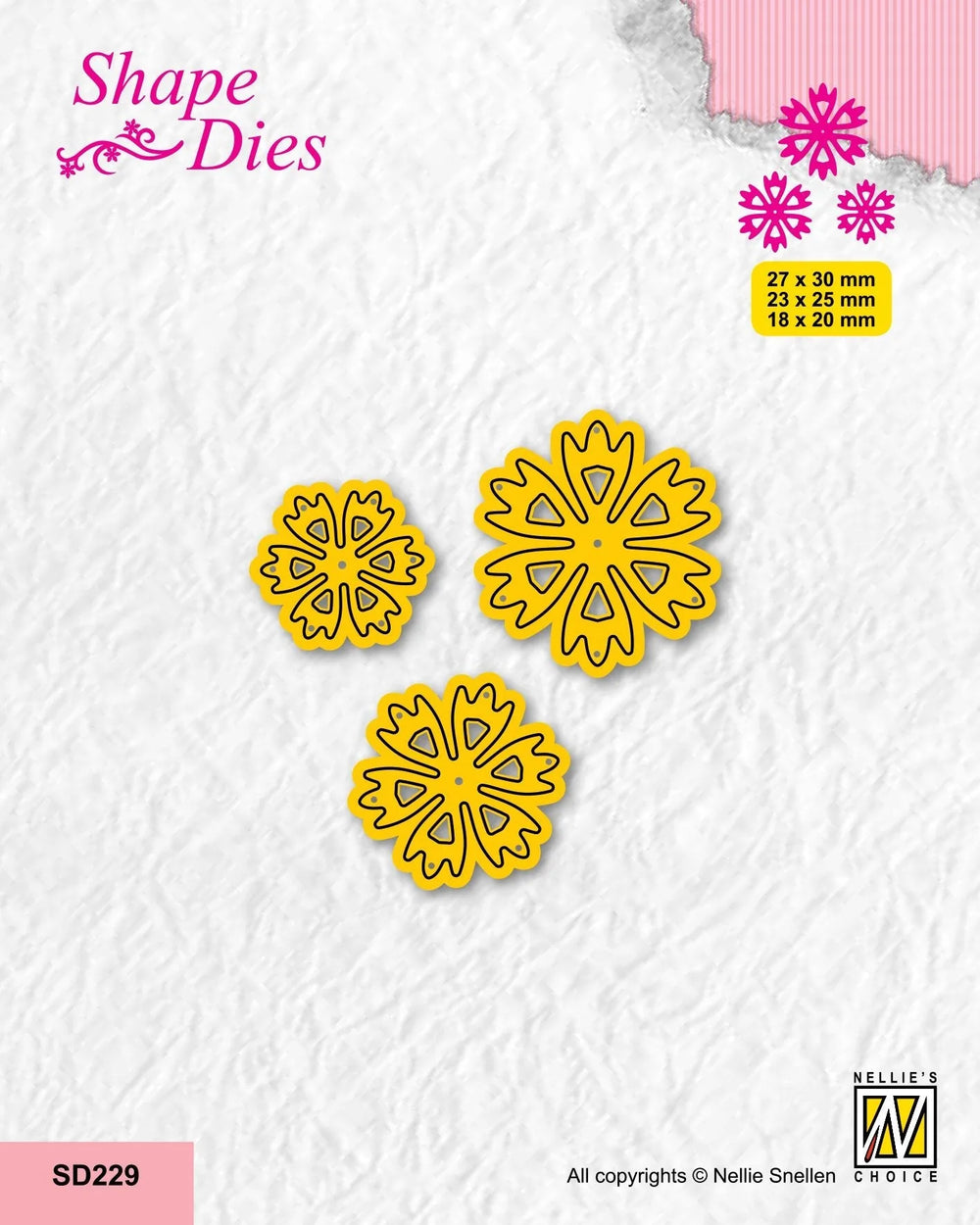 Nellie's Choice Matrices de découpe - Ensemble de 3 fleurs-8