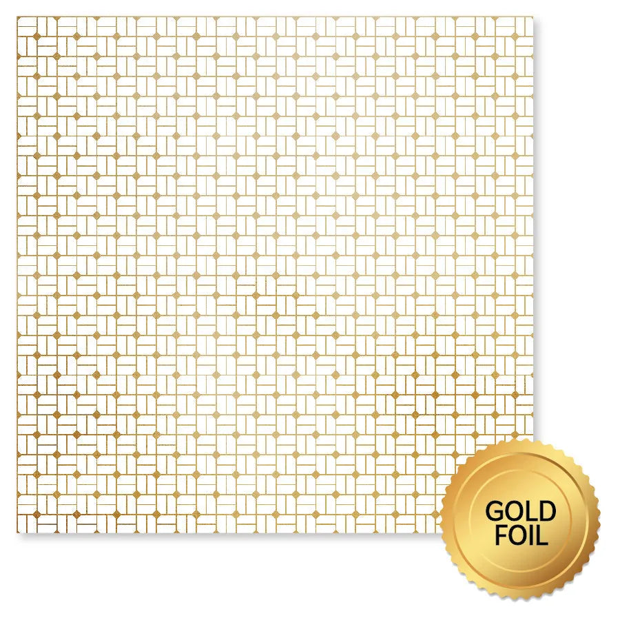 Papier Joyeux Mariage Feuille Dorée E 12 x 12 (Paquet en Vrac de 6) 34524