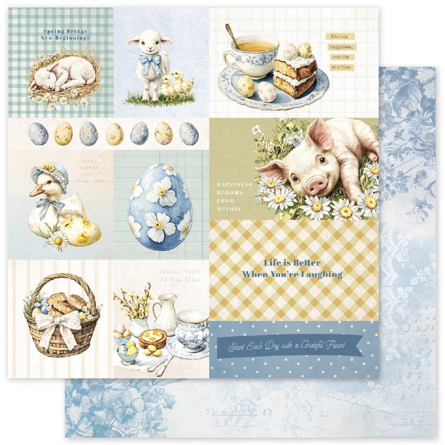 Papier Rustique Printemps E 12 x 12 (Paquet en vrac de 12) 34245