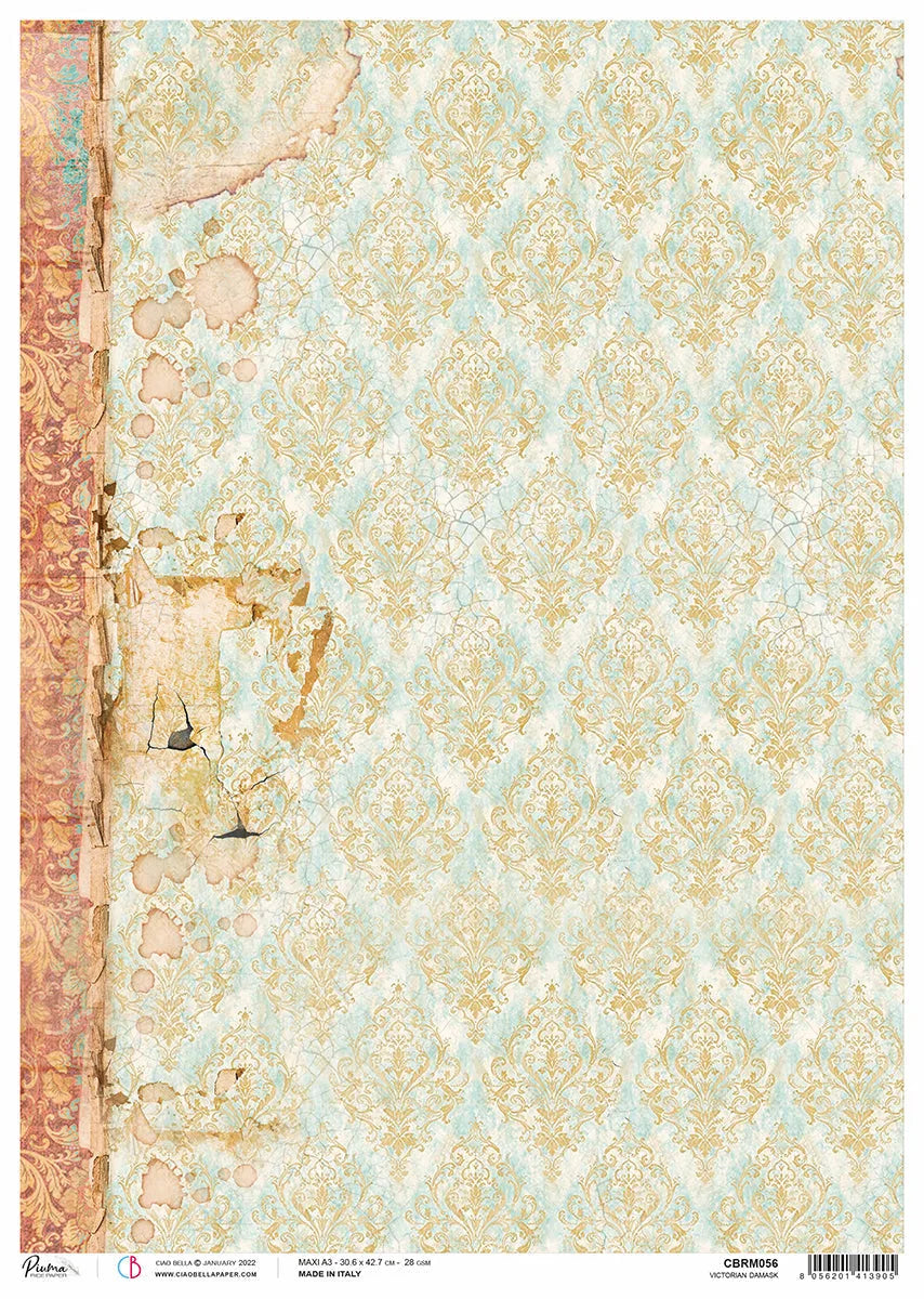 Papier de riz A3 Piuma damas victorien - 3 feuilles
