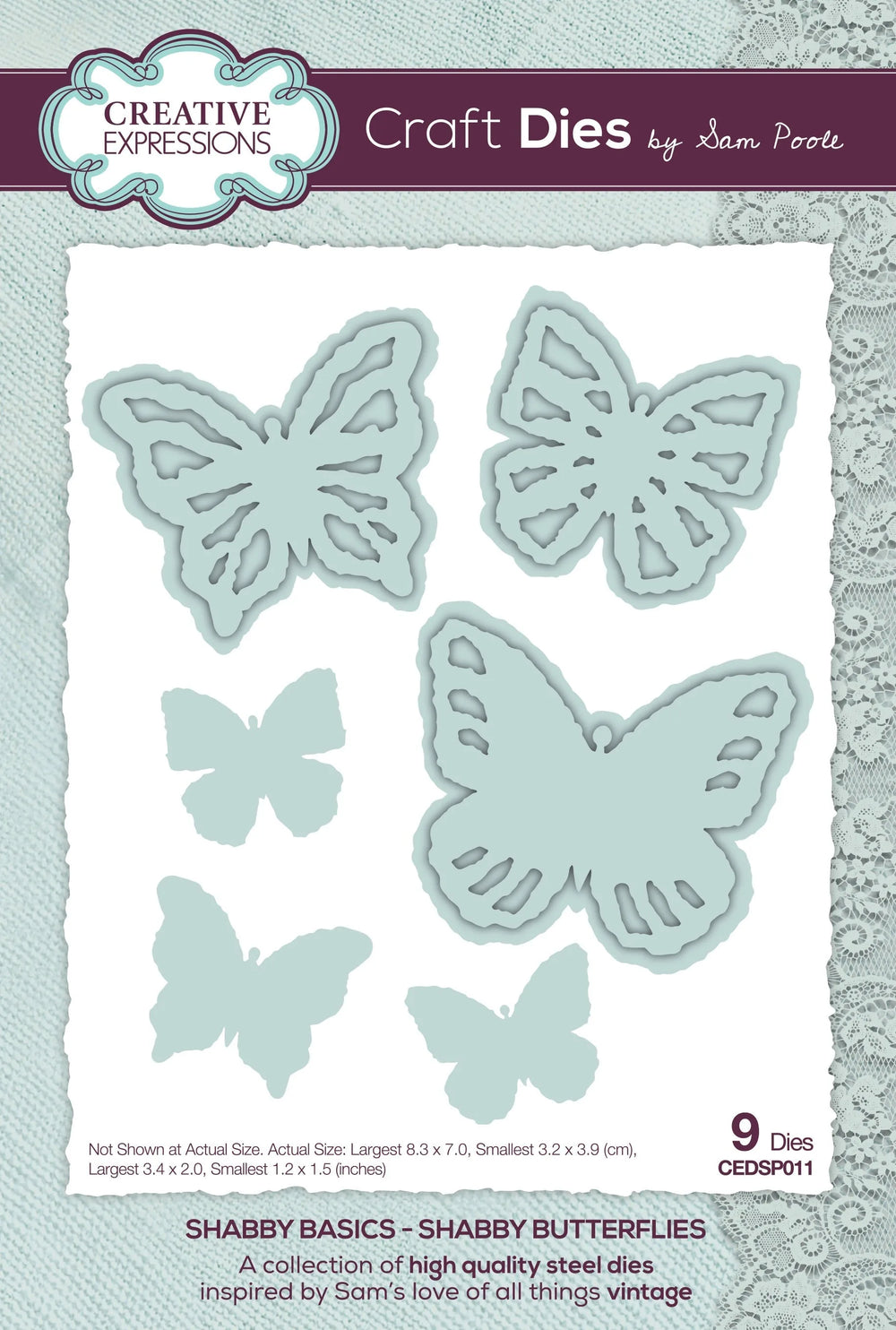 Creative Expressions Sam Poole Shabby Basics Tampon Papillon Artisanat