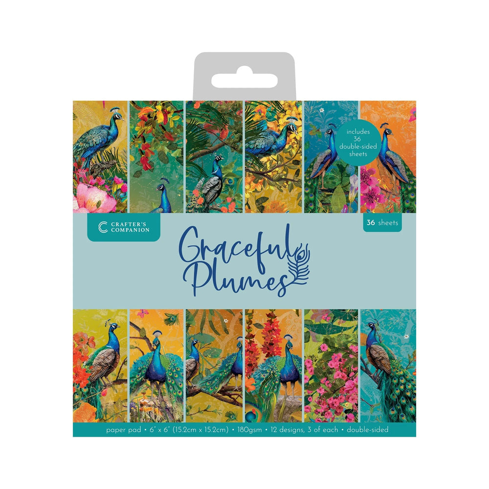 Bloc de papier Plumes gracieuses 6 po x 6 po