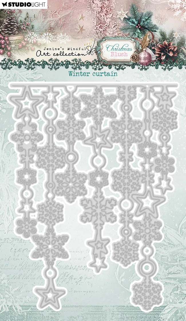 JMA Pochoir Découpe Rideau Hiver Noël Blush 1 Pièce