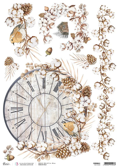 Papier de riz A3 Piuma Cozy Hours - 3 feuilles