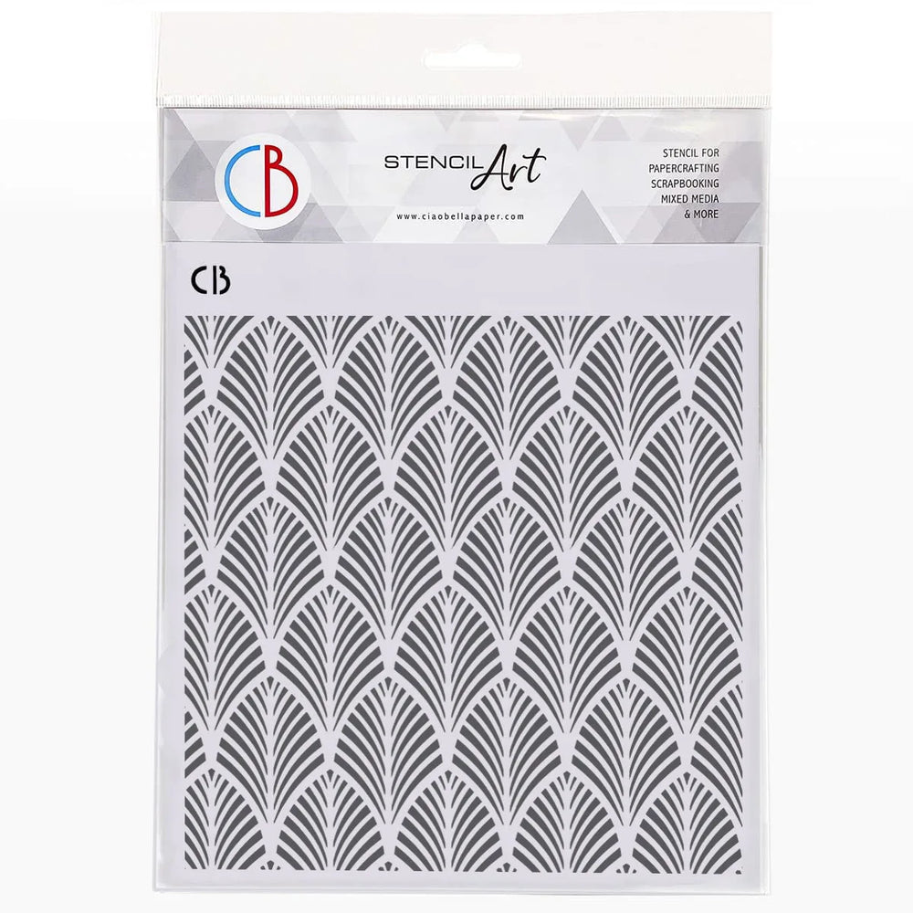 Ciao Bella Texture Stencil 8"x8" Gold Leaves