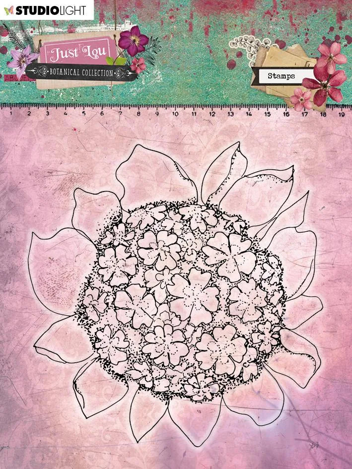 Tampon transparent 11x11 cm, Collection Botanique Just Lou no 06