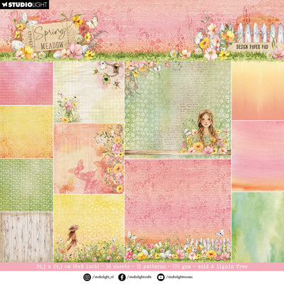 Bloc de papier design SL Papier de fond Prairie printanière 36 feuilles
