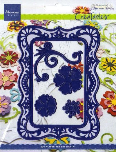 Marianne Design : Dies Créations - Cadre Rectangulaire et Fleurs