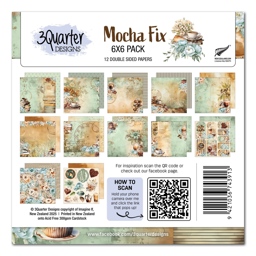 3Quarter Designs Mocha Fix 6x6 Paper Pack — Ecstasy Crafts