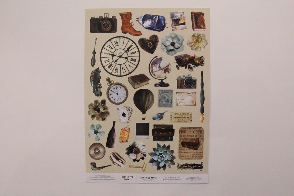Elements Sheet - "Vintage Man" — Ecstasy Crafts