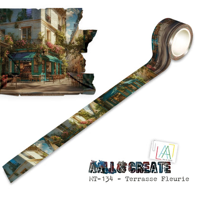 AALL and Create - Ruban Washi 25mm x 10m - Terrasse Fleurie (Layer-It-Up!)