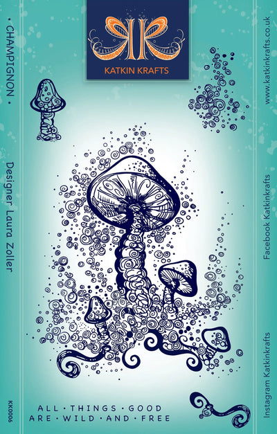 Katkin Krafts Champignon 6 in x 8 in Clear Stamp Set