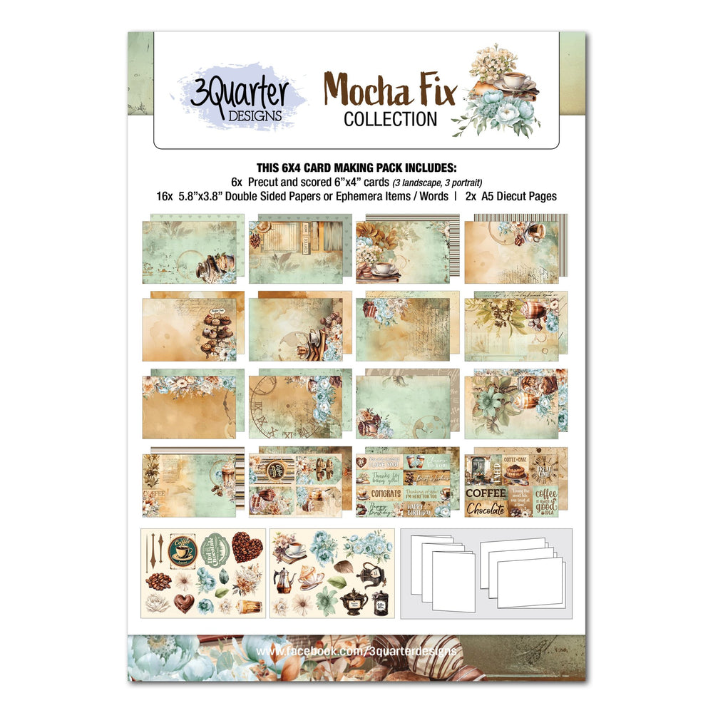 3Quarter Designs Mocha Fix 6x4 Card Pack — Ecstasy Crafts