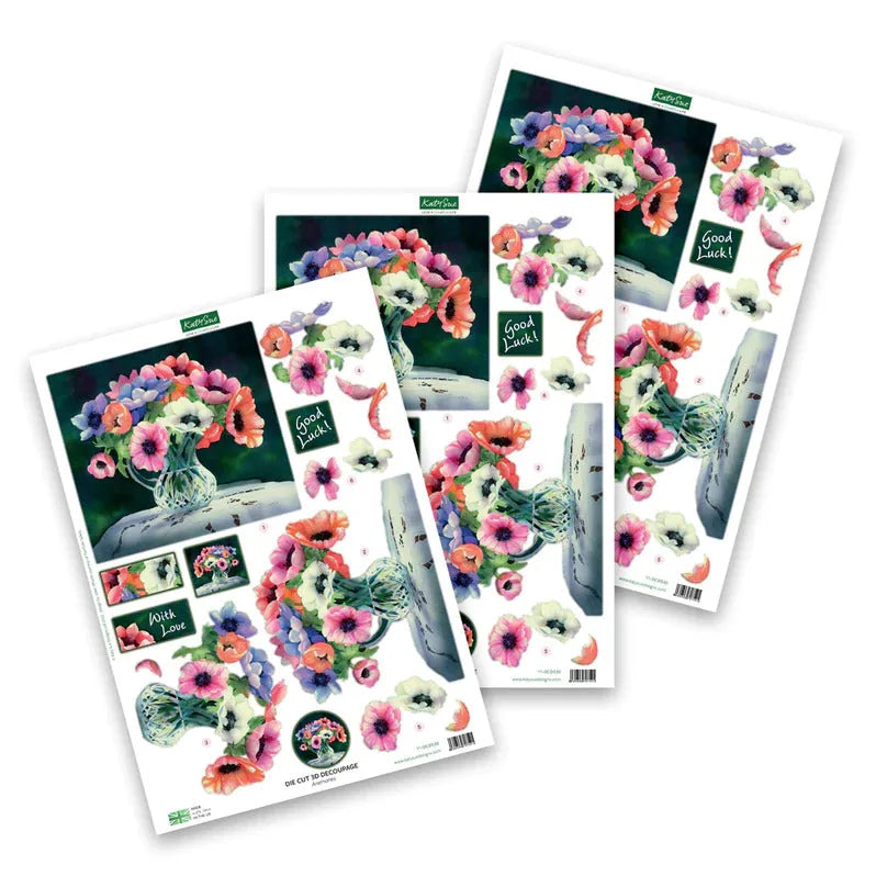 Découpage prédécoupé – Anémones (paquet de 3)