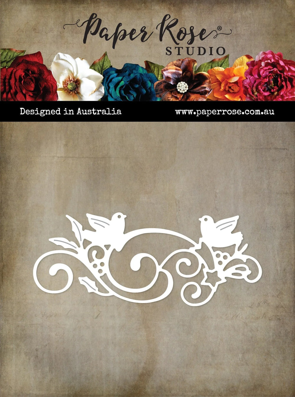 Pochoir à découper "White Dove Flourish" en métal 32589