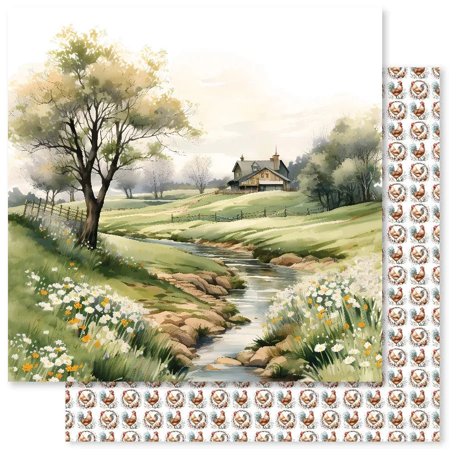Papiers d'Amis de la Ferme B 12x12 (Paquet de 12 en gros) 32007