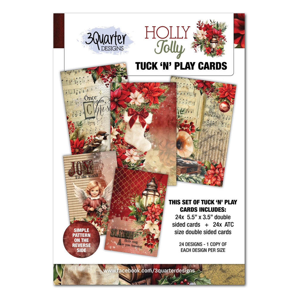 3Quarter Designs Holly Jolly - Tuck N Play Cards — Ecstasy Crafts