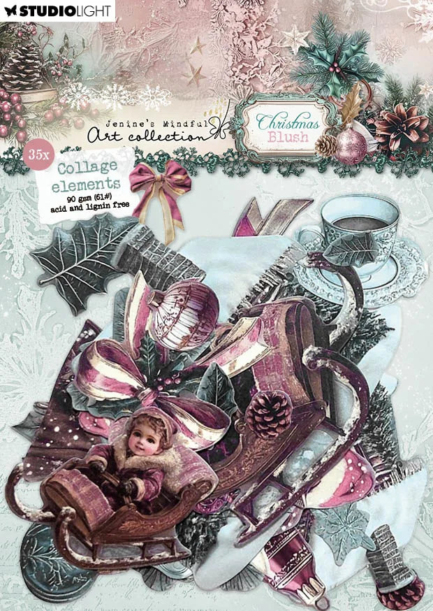 Éléments de papier JMA 35 Éléments de collage Noël Blush 35 pièces