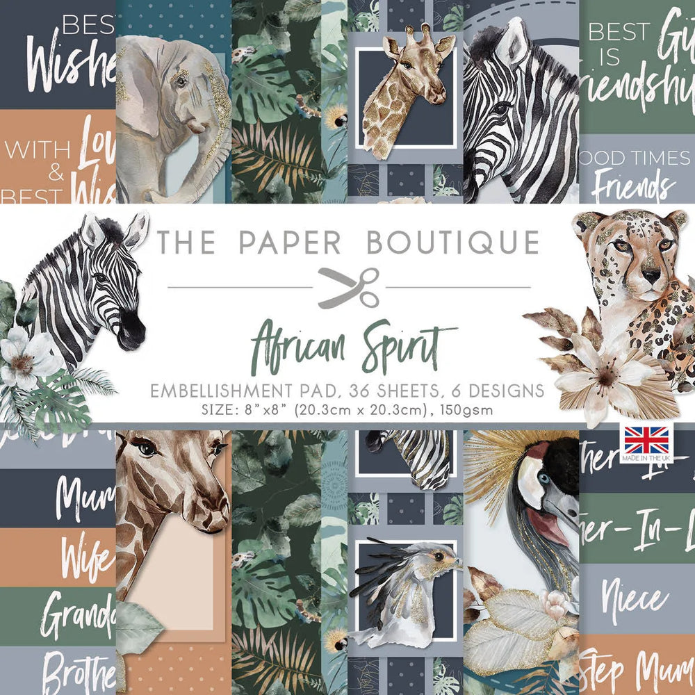 The Paper Boutique African Spirit Bloc de décorations 8 po x 8 po