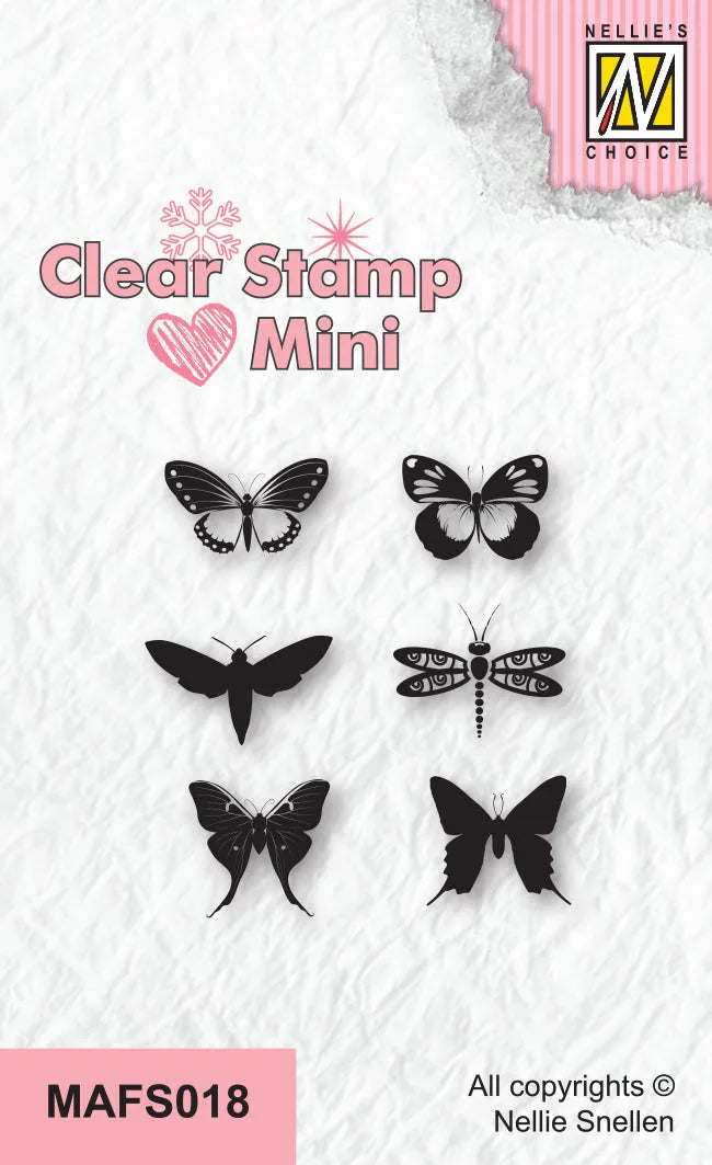 Nellie's Choice Tampon Transparent Mini - Papillons-2
