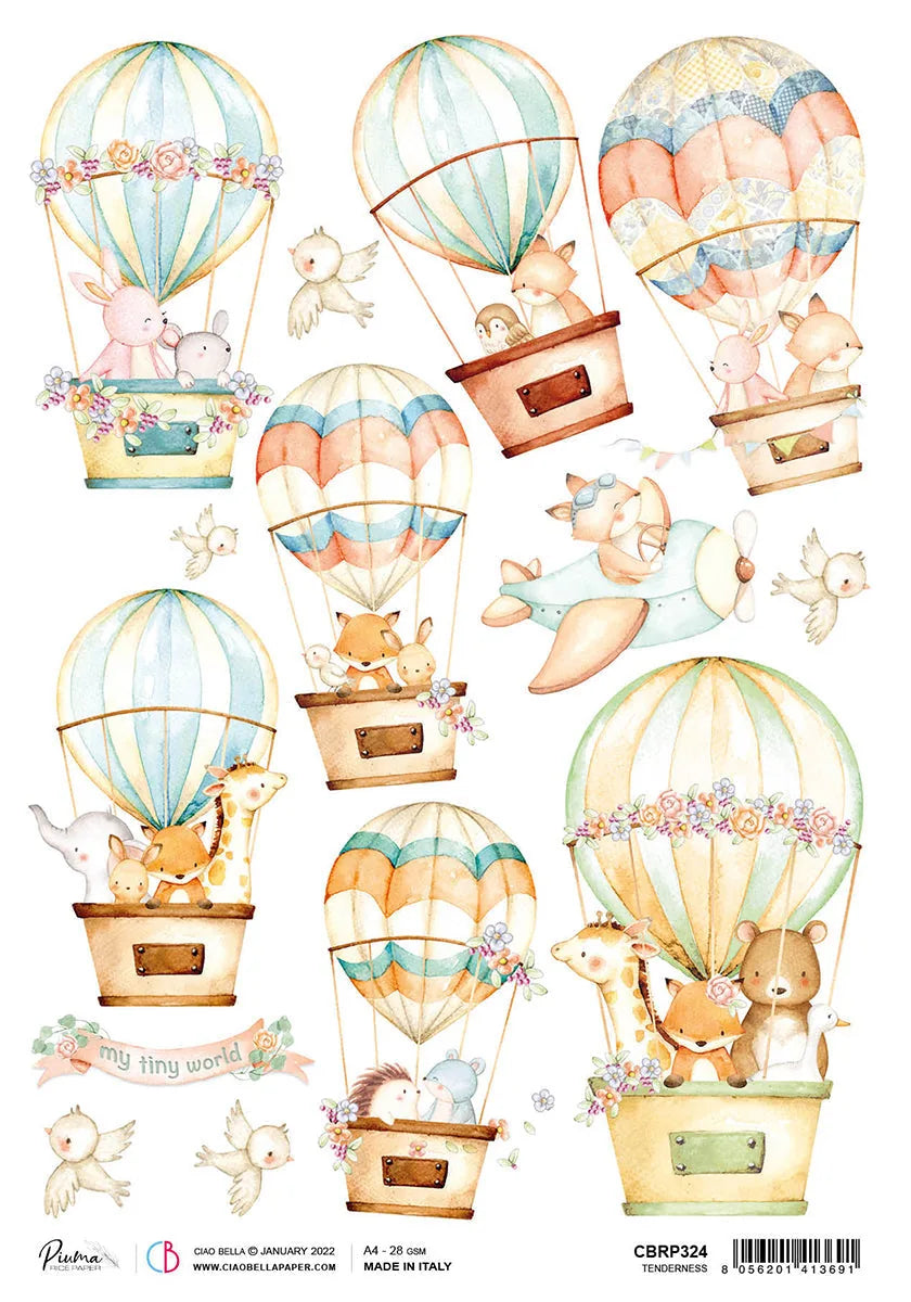 Ciao Bella Papier de Riz A4 Piuma Tendresse - 5 Feuilles