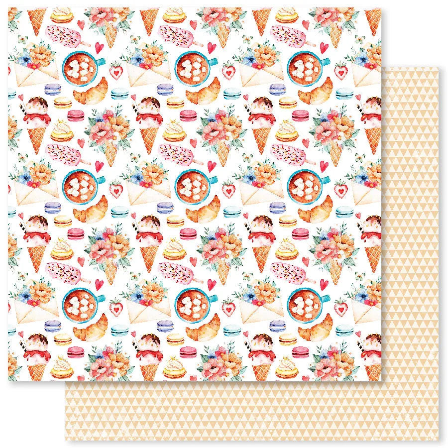 Café à Paris B 12x12 Papier (Paquet en Gros de 12) 32310