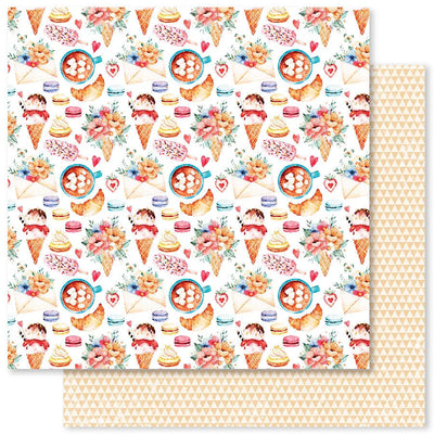 Café à Paris B 12x12 Papier (Paquet en Gros de 12) 32310