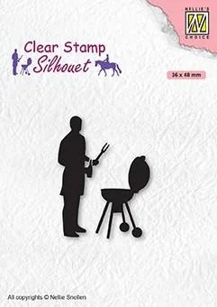 Tampons transparents Silhouette Men-Things Barbecue
